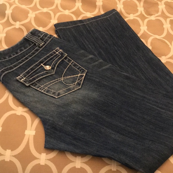 INC Jeans Blue Regular Fit Boot Leg Sz 6 - Picture 2 of 5